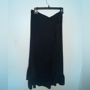 H&M long black skirt wrap with tie